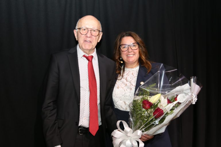 Yves La Boissière, président de Radio Bellechasse-Etchemins & Marie-Hélène Lepage, conférencière